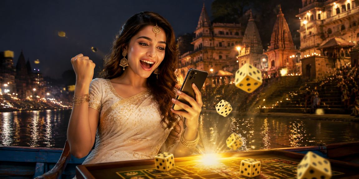 Traditional Indian Teen Patti players at Varanasi ghat